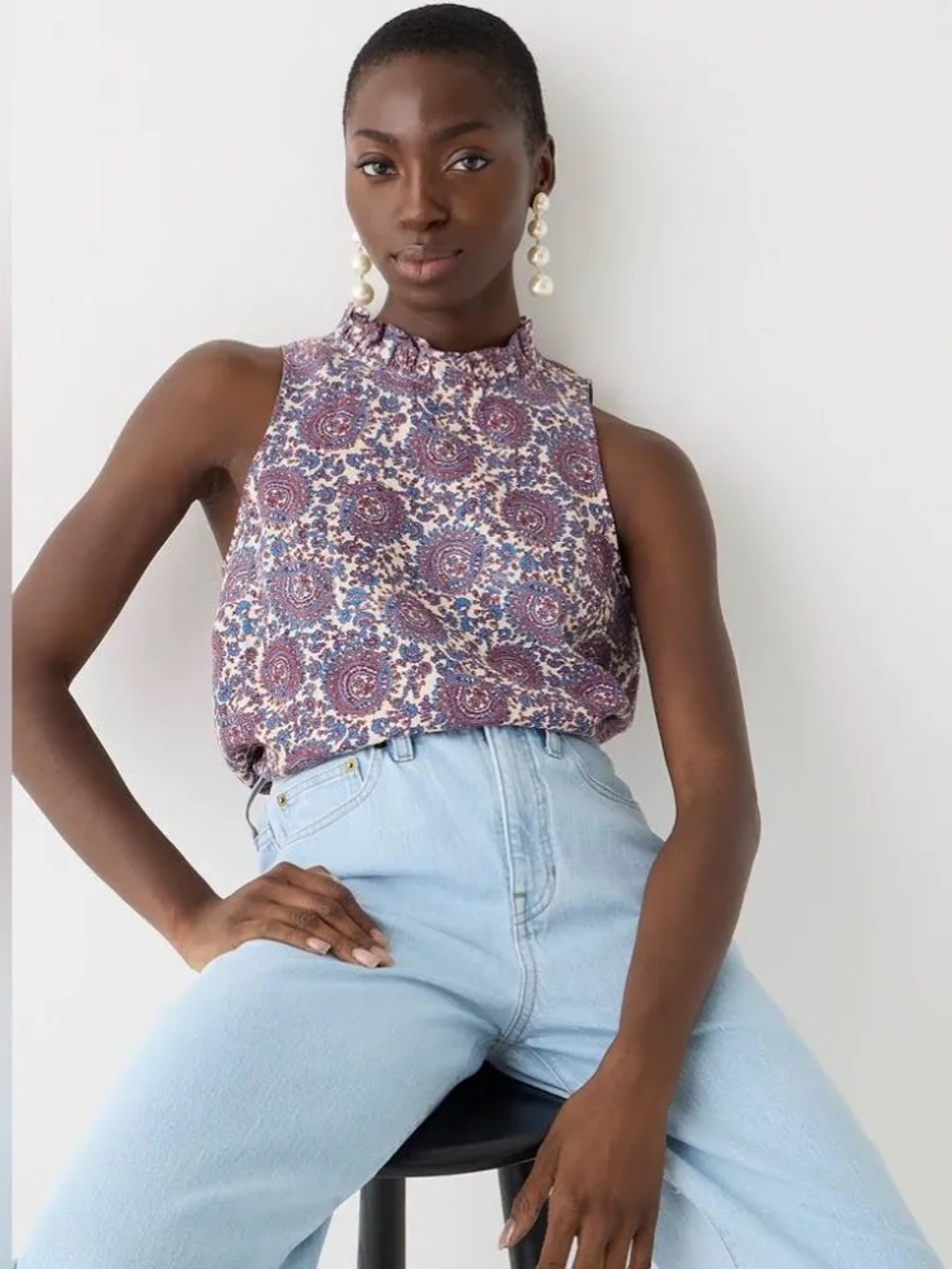 J. Crew Fleur Top in Floral
Linen—Size Small
